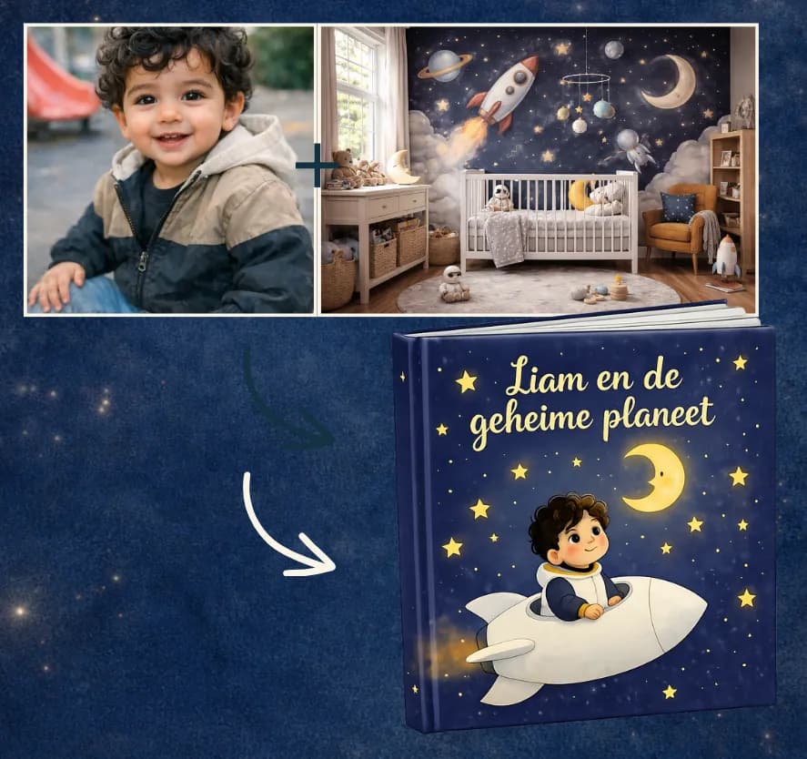 Liam en de geheime planeet — gepersonaliseerd kinderboek gemaakt bij BoekjesAtelier
