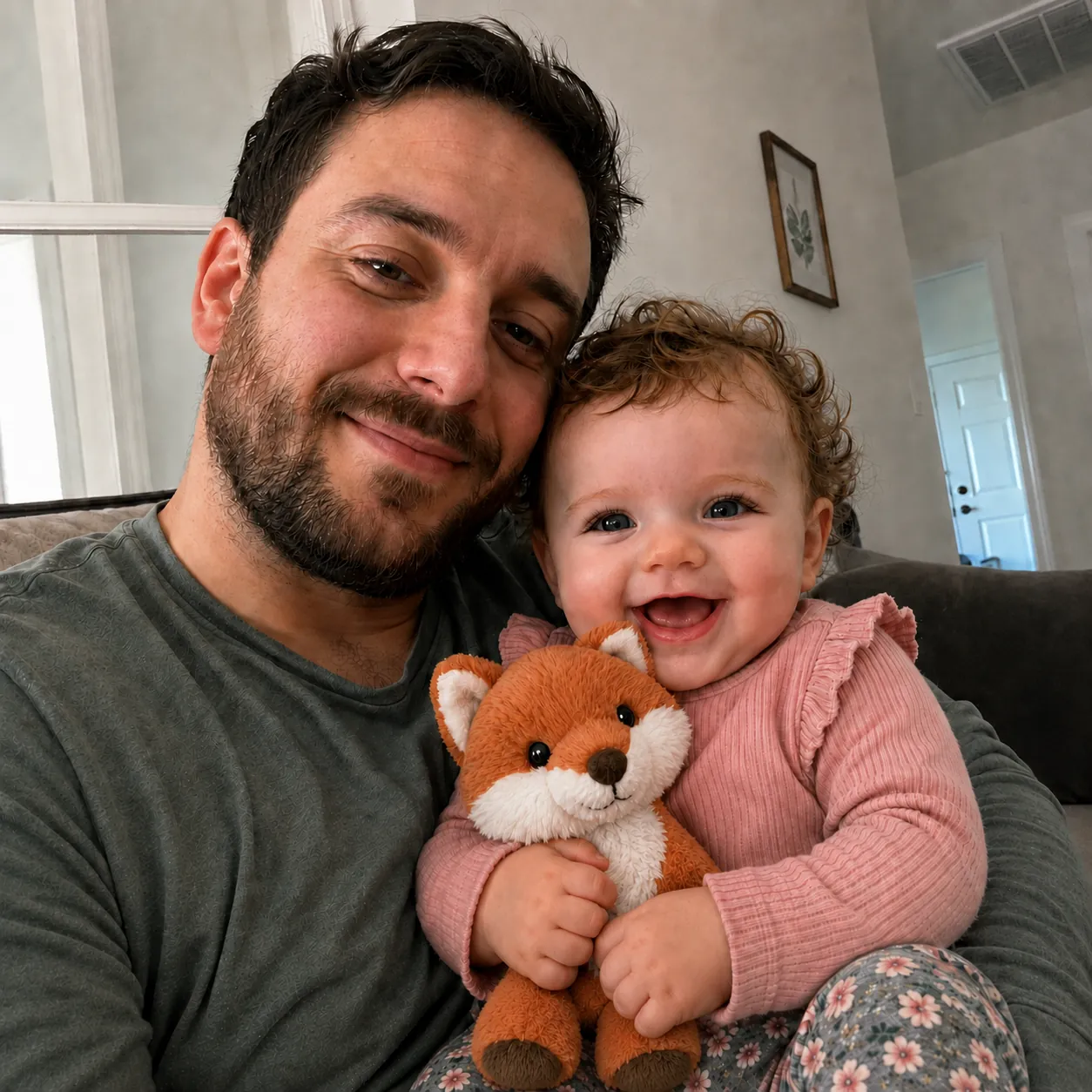 Foto van Milou en papa als basis voor hun gepersonaliseerde boekje